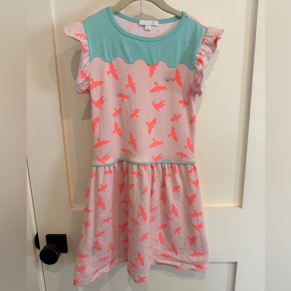 Livly Girls Dress with bird motif. Size 8